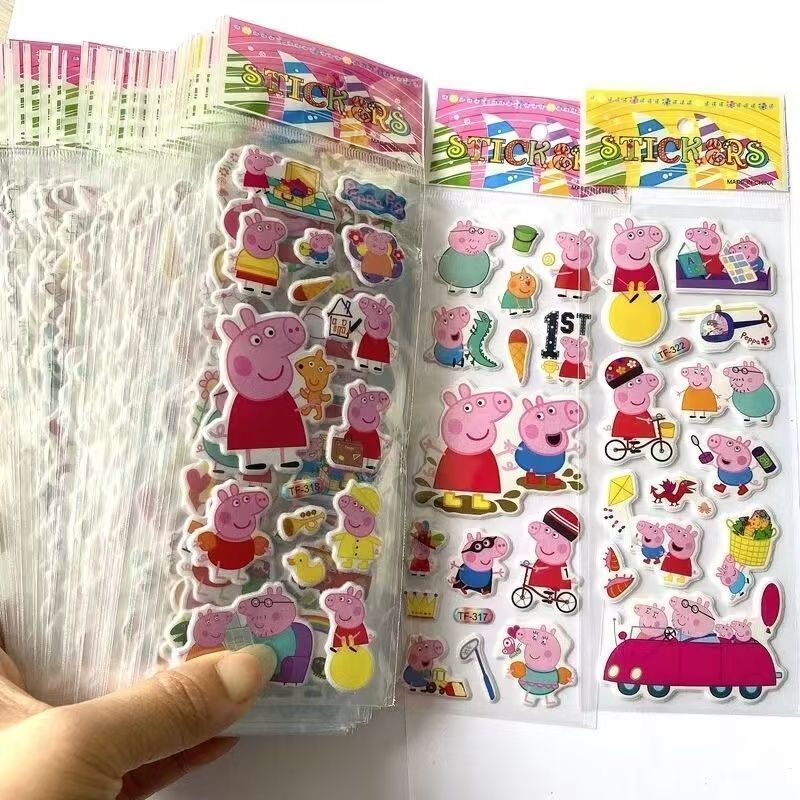 Laptop Accessories Decoration - Peppa Pig cartoon sticker notitieboekjesticker, 3D-bubbelsticker