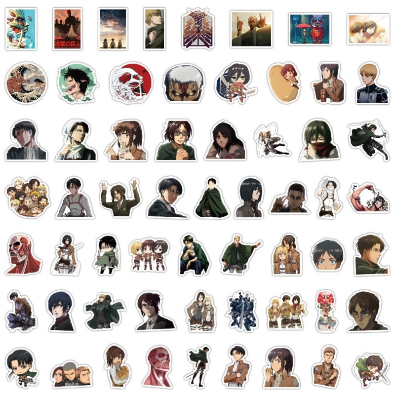 Laptop Accessories Decoration - 60 stuks Attack on Titan Anime