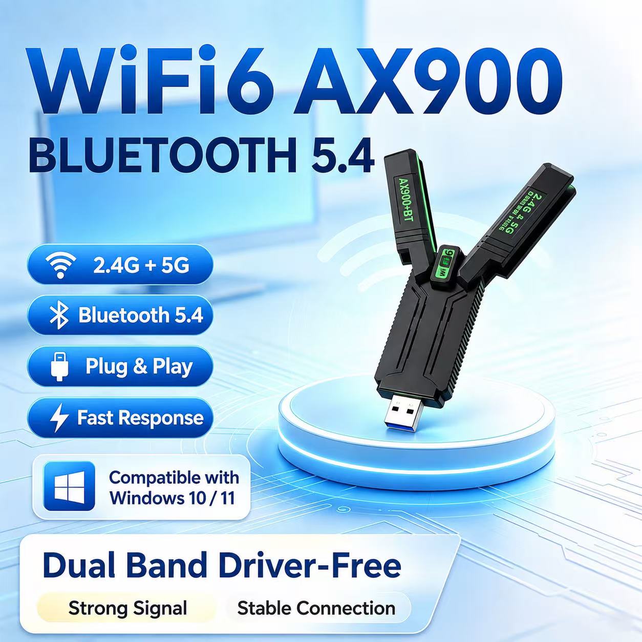 Laptop Electronics Accessories - Dual-band Gigabit USB draadloze adapter, driver-vrije