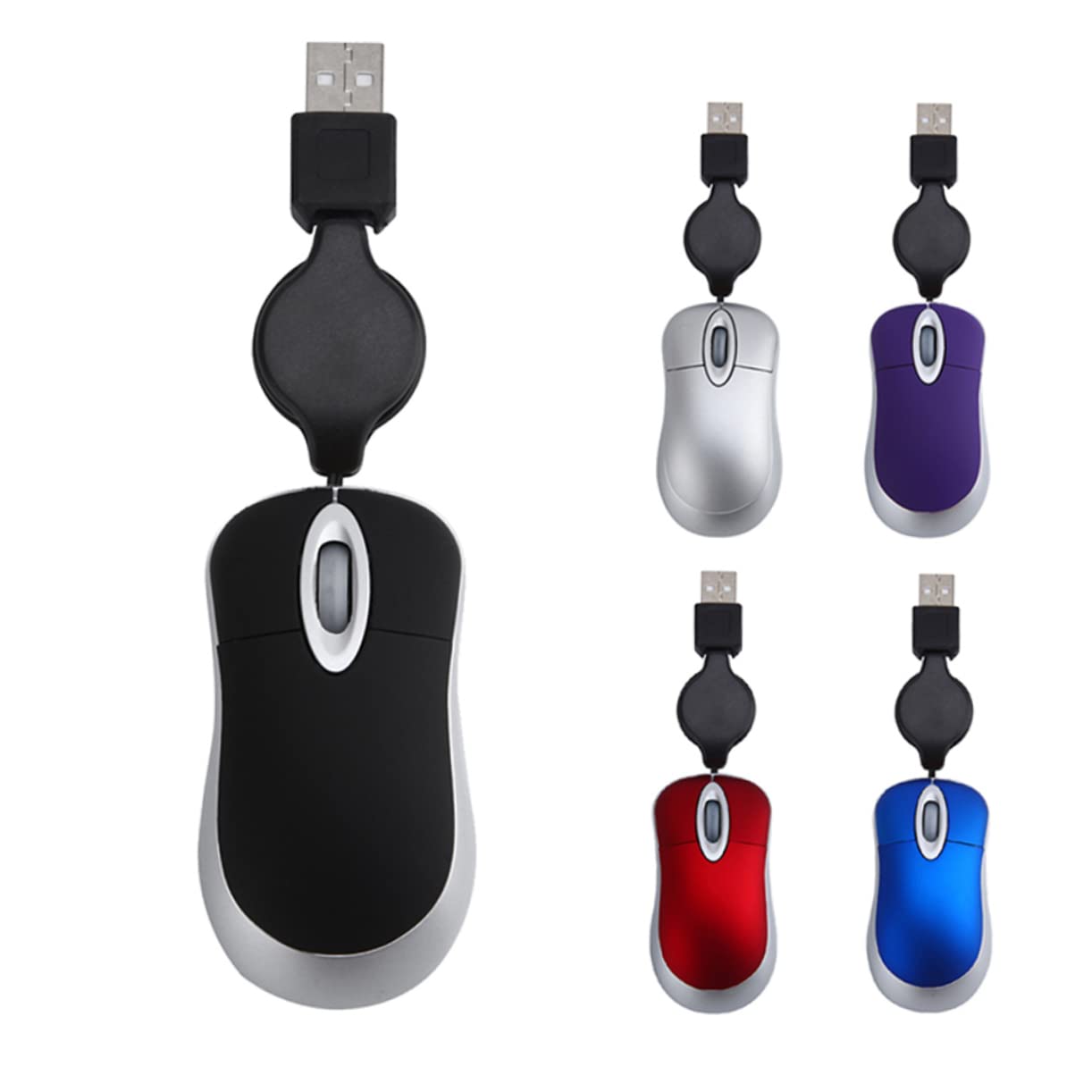Laptop Electronics Accessories - Draagbare optische mini-muis Intrekbare USB-kabel Ergonomische