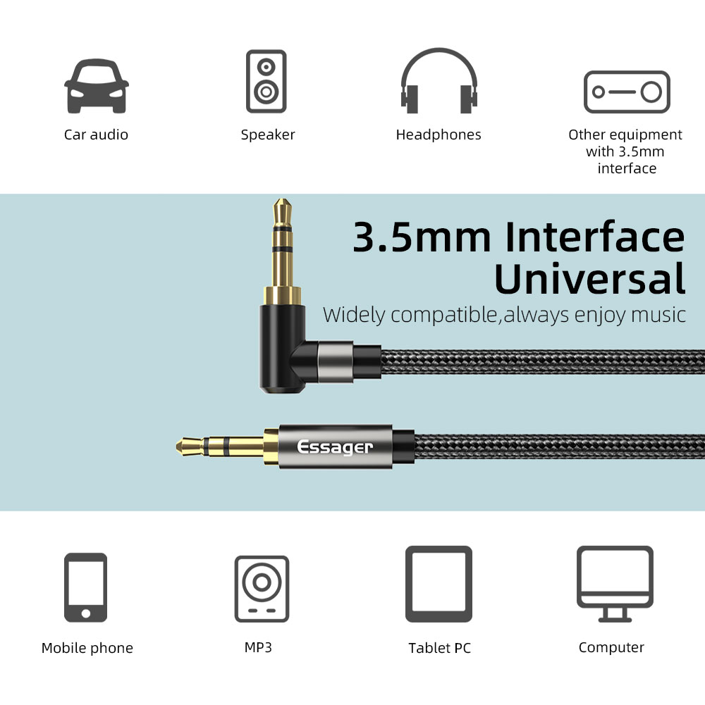 Essager Aux Verlengkabel 3.5mm - Laptop Accessories Headphones recensie en prijs