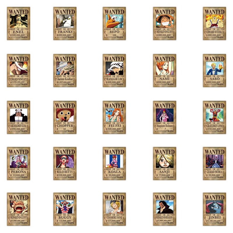 56 Stuks One Piece Wanted Post - Laptop Editing Accessories recensie en prijs