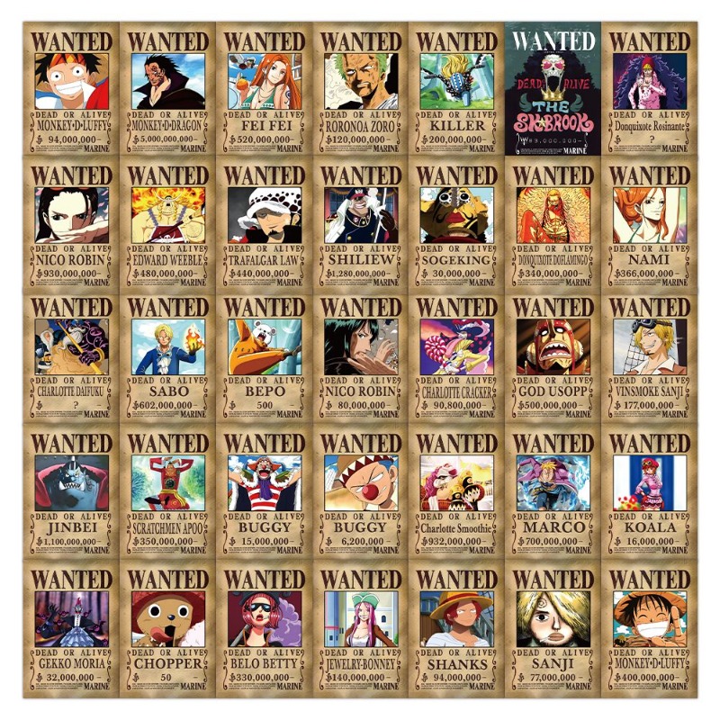 56 Stuks One Piece Wanted Post - Laptop Editing Accessories recensie en prijs